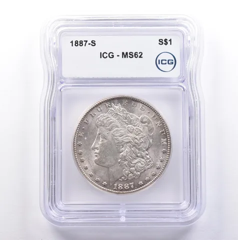 1887-S Morgan Silver Dollar MS62 ICG *9028