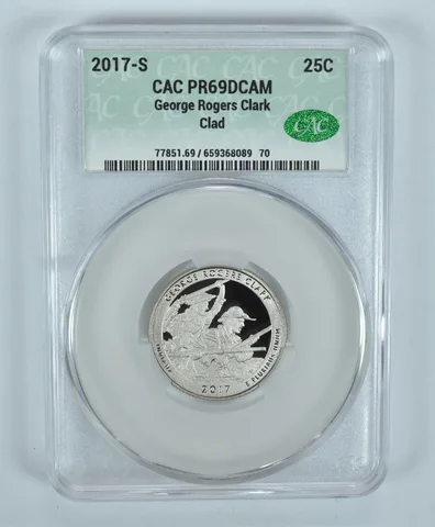 2017-S Washington Quarter George Rogers Clark CLAD ATB PR69 DCAM CAC CACg