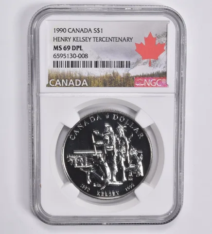 1990 Canada 1 Dollar Silver Henry Kelsey Tercentenary MS69 DPL NGC