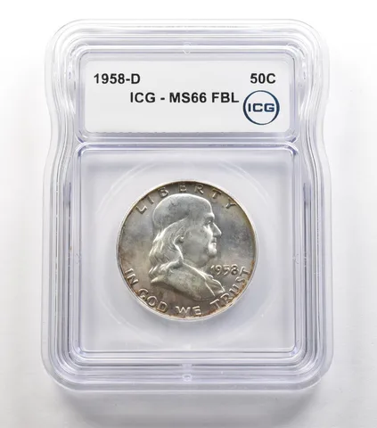 1958-D Franklin Half Dollar MS66 FBL ICG a6704