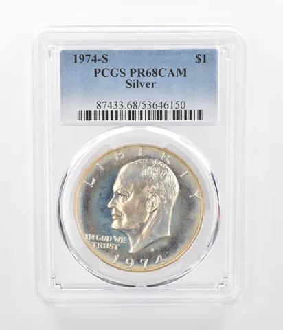 1974-S Eisenhower $1 Silver PR68 DCAM PCGS Beautiful Tone a1160