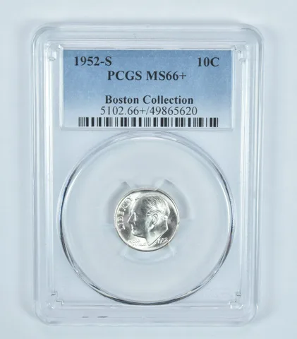 1952-S Roosevelt Dime Boston Collection MS66+ PCGS Blue Label