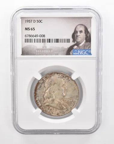 1957-D Franklin Half Dollar MS65 NGC Beautiful Tone *2857