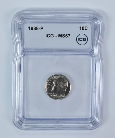 1988-P Roosevelt Dime MS67 ICG
