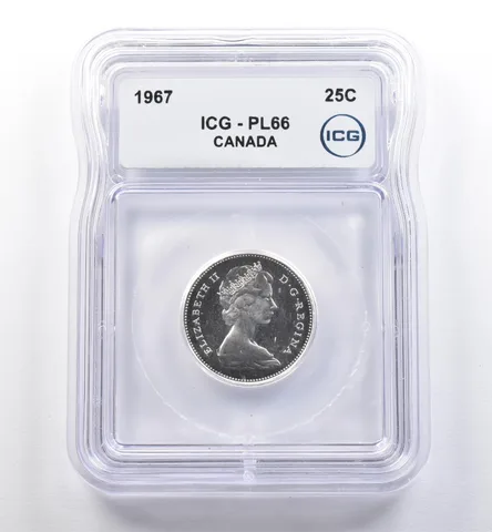 1967 Canada 25 Cents PL66 ICG a0230
