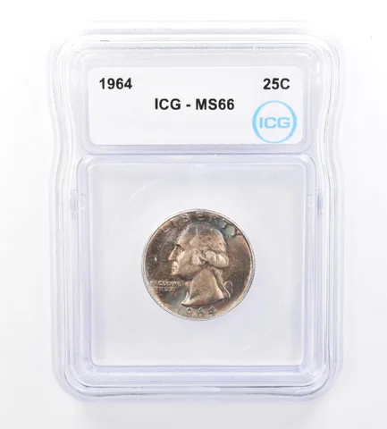 1964 Washington Quarter MS66 ICG Beautiful Tone *1702