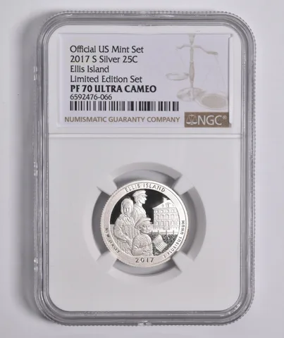 2017-S Silver Ellis Island Quarter Limited Edition PF70 UCAM NGC