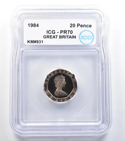 1984 Great Britain 20 Pence KM#931 PR70 ICG *7841