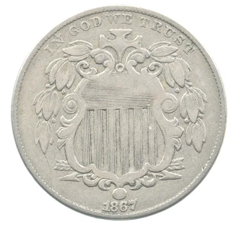 1867 Shield Nickel *1922