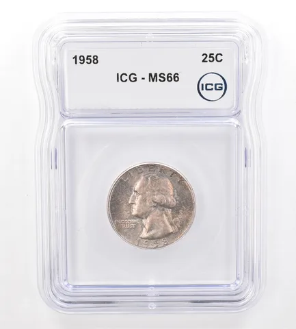 1958 Washington Quarter MS66 ICG Beautiful Tone *7354