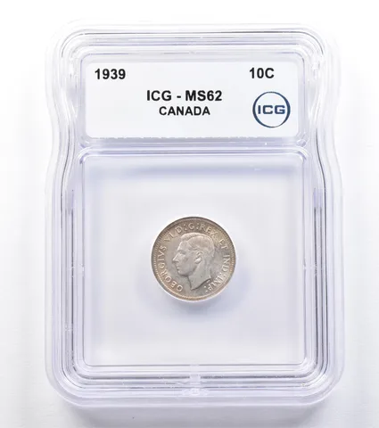 1939 Canada 10 Cents MS62 ICG *1826