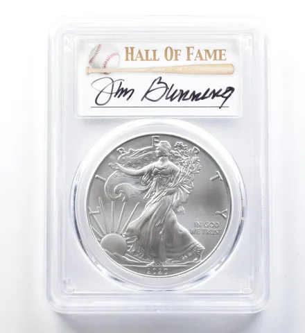 2020 American Silver Eagle Jim Bunning FDOI MS70 PCGS a1254