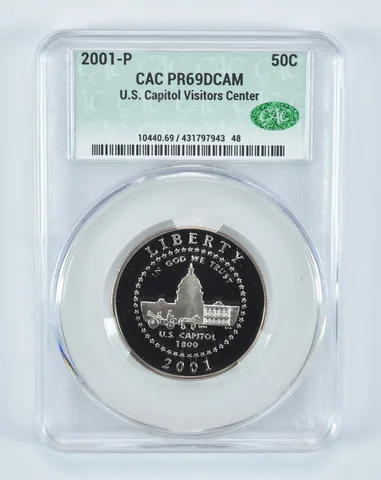 2001-P Capitol Visitor Center Commemorative Half Dollar PR69 DCAM CAC CACg