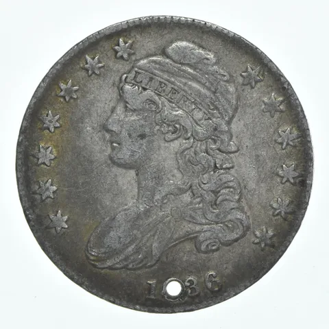 1836 Capped Bust Half Dollar Holed *6088