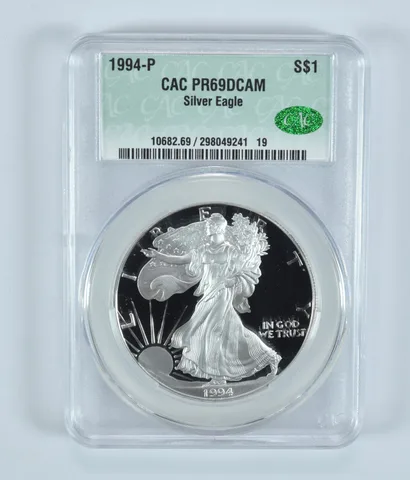 1994-P American Silver Eagle PR69 DCAM CAC CACg