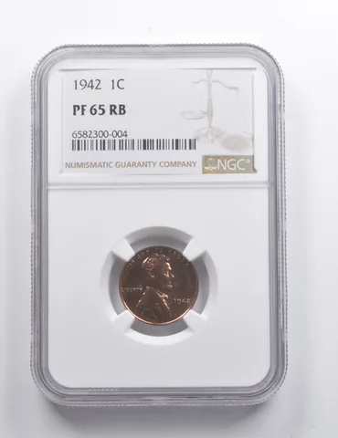 PF65 RB 1942 Lincoln Wheat Cent NGC *7409