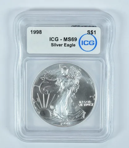 1998 American Silver Eagle MS69 ICG