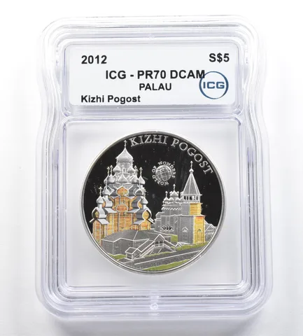 2012 Palau 5 Dollars Silver Kizhi Pogost PR70 DCAM ICG *5308