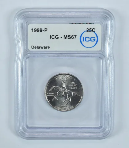 1999-P Washington State Quarter Delaware MS67 ICG