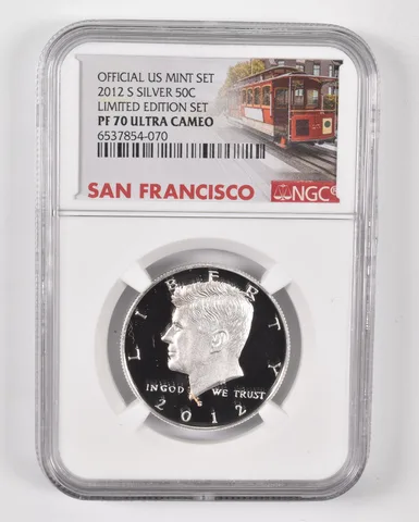 2012-S Kennedy Half Dollar Silver PF70 UCam NGC Limited Edition SF Lbl