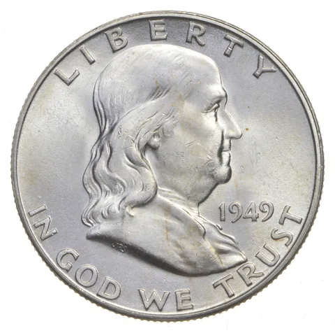 Choice Unc 1949-D Franklin Half Dollar Gem BU From Original Roll