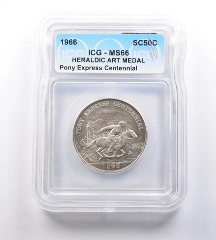 1966 So-Called Half Dollar Pony Express Centennial MS66 ICG *7219