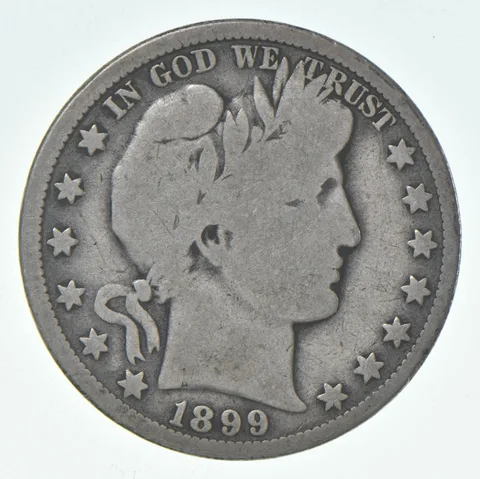 1899-O Barber Half Dollar Average Circ 90% Silver