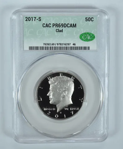 2017-S Kennedy Half Dollar CLAD PR69 DCAM CAC CACg