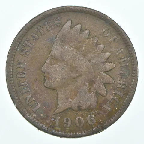1906 Indian Head Cent AC Average Circ