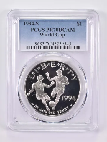 1994-S World Cup Soccer Commemorative Silver Dollar PR70 DCAM PCGS