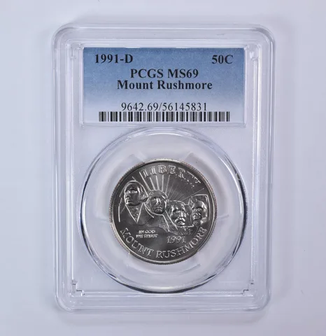 1991-D Mount Rushmore Commemorative Half Dollar MS69 PCGS