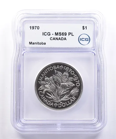 1970 Canada 1 Dollars Manitoba MS69 PL ICG