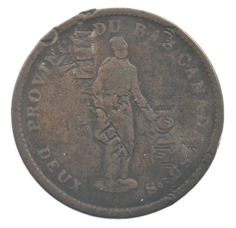 1837 Canada 1 Penny Token Chopmarked *4074