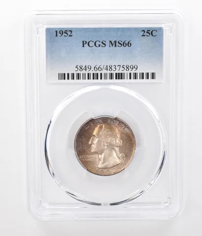 1952 Washington Quarter MS66 PCGS Beautifully Toned *7287