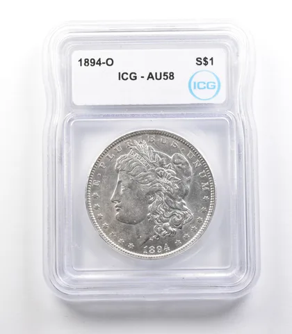 1894-O Morgan Silver Dollar AU58 ICG *2382