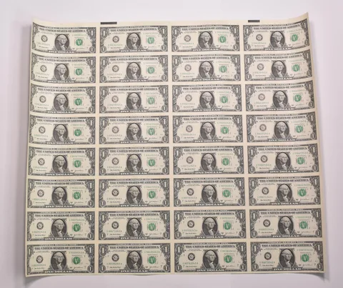 Lot (32) 2003 A $1 Chicago IL FRN Green Seal Uncut Sheet *8169
