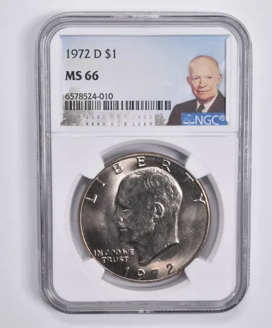 1972-D Eisenhower $1 MS66 NGC Special Lbl