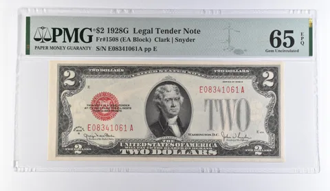 1928 G $2 Legal Tender Note Fr#1508 Gem Unc 65 EPQ PMG *9405