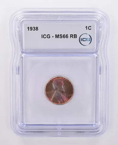 1938 Lincoln Wheat Cent MS66 RB ICG Beautiful Tone *0081