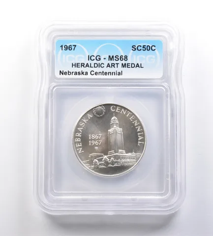 1967 So-Called Half Dollar Nebraska Centennial MS68 ICG *7231