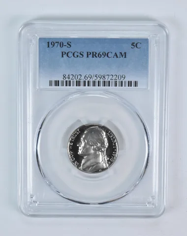 1970-S Jefferson Nickel PR69 CAMEO PCGS Blue Label