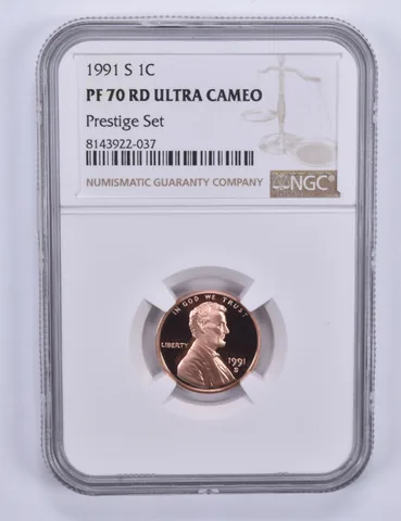 1991-S Lincoln Memorial Cent Prestige Set PF70 UCAM NGC Brown Label