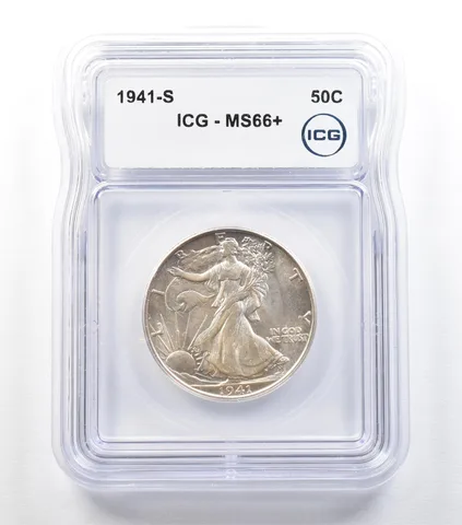 1941-S Walking Liberty Half Dollar MS66+ ICG a3402