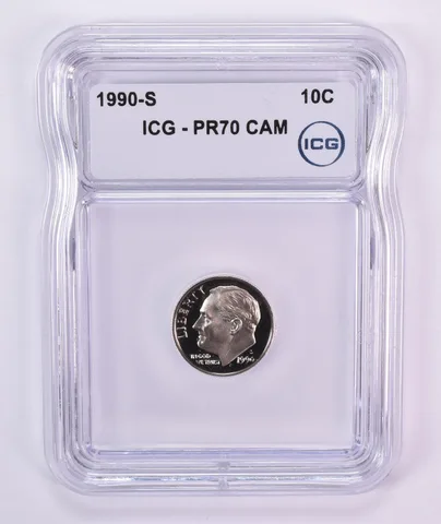 1990-S Roosevelt Dime PR70 CAM ICG