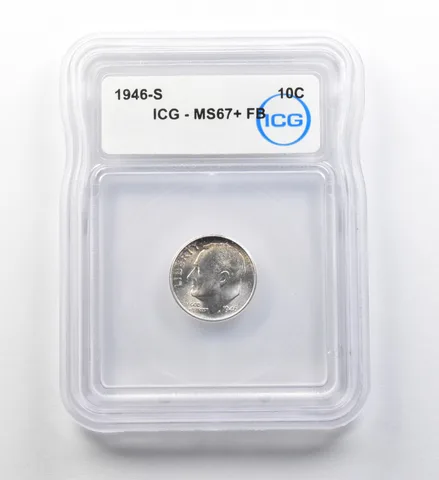 1946-S Roosevelt Dime MS67+ FB ICG *8219