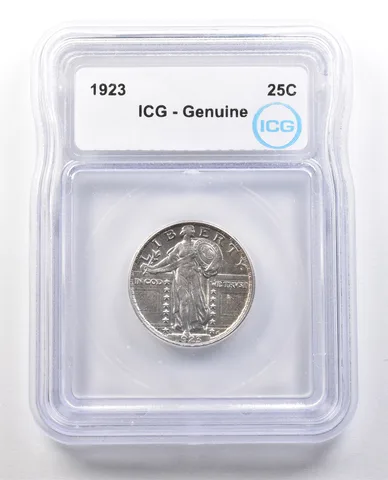 1923 Standing Liberty Quarter Genuine ICG a1219