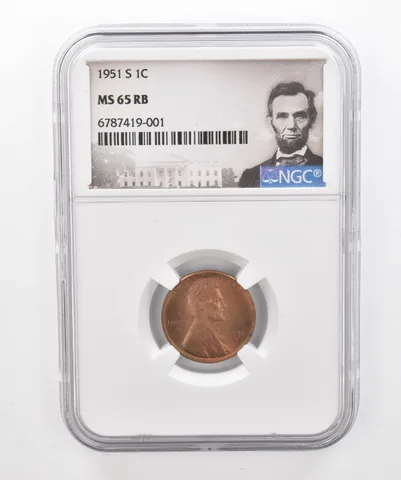 1951-S Lincoln Wheat Cent MS65 RB NGC Beautiful Tone *2921