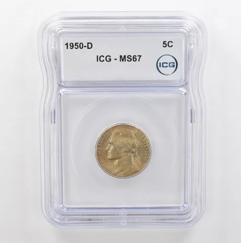 1950-D Jefferson Nickel MS67 ICG Beautiful Tone *5332