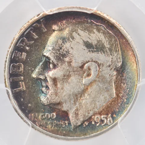 1956 Roosevelt Dime VF25 PCGS Beautiful Tone *0793