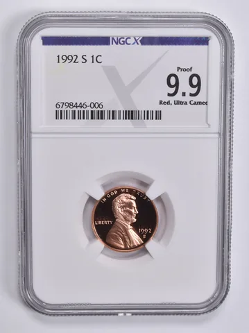 1992-S Lincoln Memorial Cent 1c Proof 9.9 RD UCAM NGC X NGCX